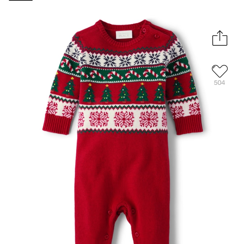 NWT Children’s Place Unisex Holiday Romper